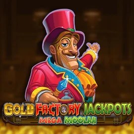 Gold Factory Jackpots Mega Moolah slot visual from Aurum Signature Studios available on slotexocasino.online
